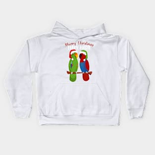 Funny Eclectus Merry Christmas Every birdie Kids Hoodie